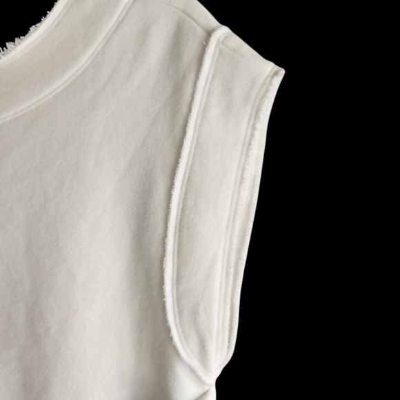 Anthropologie Drop Shoulder Crop Top Ivory Size Small - Picture 8 of 16